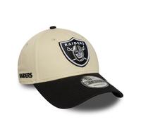 NEW ERA LAS VEGAS RAIDERS BASEBALL CAP.9FORTY WORDMARK NFL BLACK CREAM HAT W25