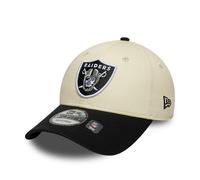 New Era Mens Las Vegas Raiders NFL Colour Block 9FORTY Adjustable Cap - Colour: Cream & Black - Size: One Size