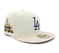 New Era Los Angeles Dodgers 59FIFTY Cooperstown 1959 World Series Gold Sidepatch Wool Visor Fitted Cap, Hat, White Natural Gold, 8