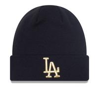 New Era Mens Los Angeles Dodgers Metallic Logo Warm Winter Beanie - Black