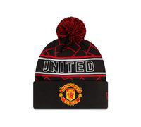 New Era Man UTD Sport Beanie Hat Sage Bobble Black Red White