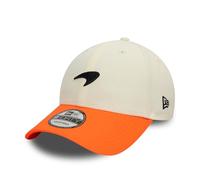 New Era McLaren F1 9FORTY Baseball Cap, Off White and Orange, Contrast Visor, Adjustable