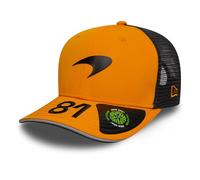 New Era McLaren F1 9SEVENTY Kids Baseball Cap, Oscar Piastri Edition, Orange and Black Mesh Trucker Hat, Adjustable