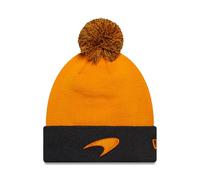 New Era McLaren F1 Sustainable Bobble Beanie Hat, Orange and Black, 2025 Team Collection