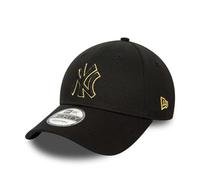 New Era Mens New York Yankees Metallic Outline 9FORTY Adjustable Cap - Black