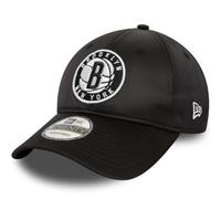 New Era Mens Brooklyn Nets NBA Satin 9TWENTY Adjustable Baseball Cap Hat - Black