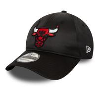 New Era Mens Chicago Bulls NBA Satin 9TWENTY Adjustable Baseball Cap Hat - Black