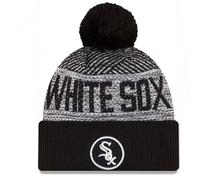 New Era Men's Chicago White Sox Sport Knit 2022 Beanie Knit Black/White/Grey Wool Sherpa Lining, Black, One size