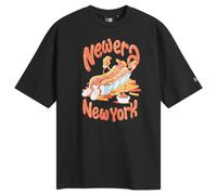 New Era Men's Hot Dog Graphic T-Shirt Black Small