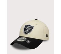 New Era Mens Las Vegas Raiders NFL Colour Block 9FORTY Adjustable Cap - Colour: Cream & Black - Size: One Size