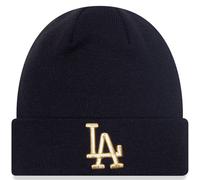 New Era Mens Los Angeles Dodgers Metallic Logo Warm Winter Beanie - Black