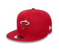New Era Mens Miami Heat 9FIFTY Rear Logo Snapback Cap Hat - Red - S/M