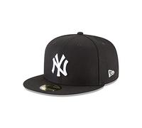 New Era Mens MLB Basic NY Yankees 59fifty Fitted Cap, Black/Black - Black - 7.125