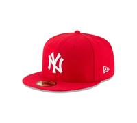 New Era Mens MLB Basic NY Yankees 59fifty Fitted Cap, Scarlet, 7 3/8