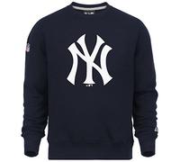 New Era Men's MLB Crew NY Yankees Long Sleeve Sweatshirt, Blue (Navy), Small