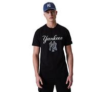 New Era Men's MLB New York Yankees Script Black T Shirt Top