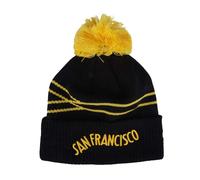 New Era Mens NBA City Edition Golden State Warriors Knitted Bobble Beanie - Black/Yellow - Black/Yellow - One Size