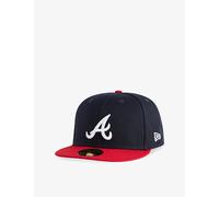 New Era Mens New Era 59Fifty Atlanta Braves Authentic On Field Home Woven Baseball Cap Black 7 7/8
