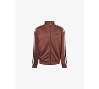 New Era Mens New Era Logo-Embroidered Contrast-Stripe Stretch-Woven Track Jacket Brown S