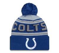New Era Men's NFL Main Cuffed Knit Hat with Pom, Indianapolis Colts, Royal, One size