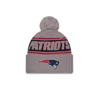 New Era New England Patriots NFL 2024 Sideline Sport Knit Grey Bobble Hat