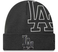 New Era Mens Oversize Logo Cuff Knit Los Angeles Dodgers Beanie - Charcoal