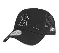 New Era Mesh Trucker Cap Distressed New York Yankees Black
