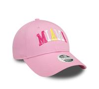 NEW ERA MIAMI BASEBALL CAP.9FORTY PASTEL CUTE PINK LOCATION STRAPBACK HAT W24