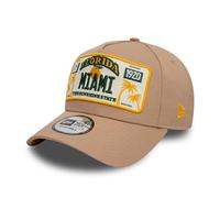 New Era Miami Cap E-Frame Adjustable hat Number Plate Patch Florida Beige