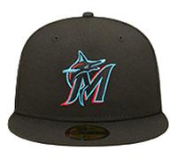 New Era 59FIFTY Miami Marlins Baseball Cap - On Field AC Perf - Black