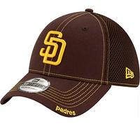 New Era MLB 39Thirty Neo Team Color Primary Logo Strech Fit Flex Baseball Cap Hat, San Diego Padres, S/M
