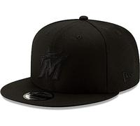 New Era MLB 9FIFTY Black Adjustable Snapback Hat Cap One Size Fits All, Miami Marlins, One size