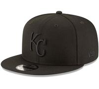 New Era MLB 9FIFTY Black Black Primary Logo Team Adjustable Snapback Hat Cap One Size Fits All, Kansas City Royals, One size