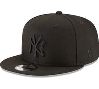 New Era MLB 9FIFTY Black Black Primary Logo Team Adjustable Snapback Hat Cap One Size Fits All, New York Yankees, One size