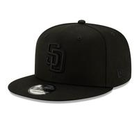 New Era MLB 9FIFTY Black Black Primary Logo Team Adjustable Snapback Hat Cap One Size Fits All - San Diego Padres Black