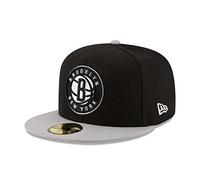 New Era NBA Brooklyn NETS Men's 2-Tone 59FIFTY Fitted Cap, 7.5, Black
