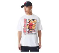 New Era NBA Flame Print Oversized T-Shirt Chicago Bulls, White, L