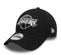 New Era LA Lakers Essentials Outline 9FORTY Adjustable Baseball Cap Hat - Black