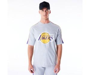 New Era NBA Panel Oversized T-Shirt Oversized Los Angeles Lakers Heather Grey True Purple