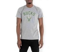 New Era Nba Regular Milwakee Bucks Short Sleeve T-shirt Grey M Man