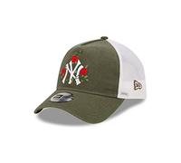 New Era New York Yankees Flower Olive White A-Frame Adjustable Trucker Cap - One-Size