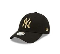 New Era New York Yankees Metallic Logo Black 9Forty Adjustable Women Cap - One-Size