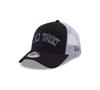 New Era New York Yankees MLB Team Script Navy White A-Frame Adjustable Trucker Cap