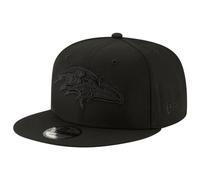 New Era NFL 9FIFTY Black On Black Adjustable Snapback Hat Cap One Size Fits All, Baltimore Ravens, One Size