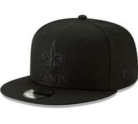 New Era NFL 9FIFTY Black On Black Adjustable Snapback Hat Cap One Size Fits All, New Orleans Saints, One Size