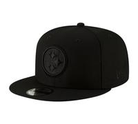 New Era NFL 9FIFTY Black On Black Adjustable Snapback Hat Cap One Size Fits All, Pittsburgh Steelers, One size
