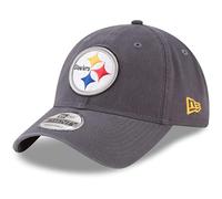 New Era NFL Core Classic 9TWENTY Graphite Adjustable Hat Cap - One Size, Pittsburgh Steelers, One Size