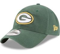New Era NFL Core Classic 9TWENTY Team Color Adjustable Hat Cap One Size Fits All, Green Bay Packers, One Size