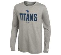 New Era NFL Men's Grids Dri-Tek Cool Grey Long Sleeve T-Shirt Adult Football Tagless T-Shirt Tennessee Titans Large