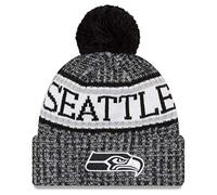 New Era NFL Sideline 2018 Bobble Beanie Seattle Seahawks Black/White
